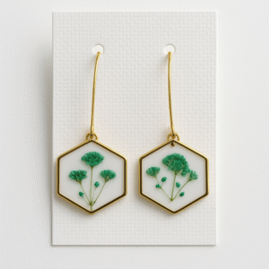 Midnight Blossom Hexa | Resin Earring