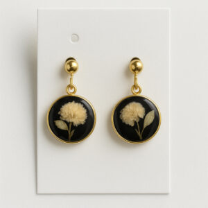 Mini Noir Bloom | Resin Earring